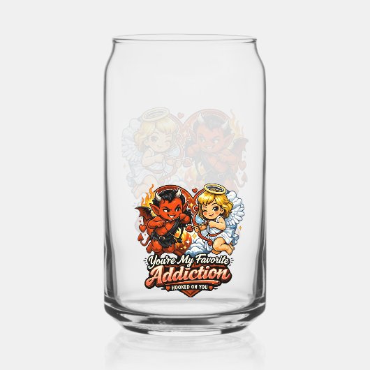 Cute Devil & Angel Valentine Day Love Design Dosenglas (Rückseite)