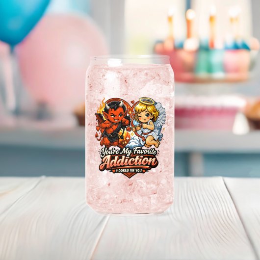 Cute Devil & Angel Valentine Day Love Design Dosenglas (Insitu (Baby Party))