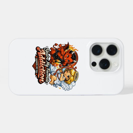 Cute Devil & Angel Valentine Day Love Design iPhone Hülle (Rückseite (Horizontal))