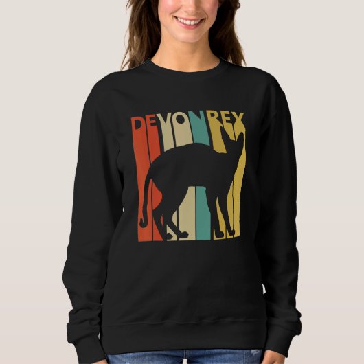 Cute Devon Rex Cat Sweatshirt (Vorderseite)