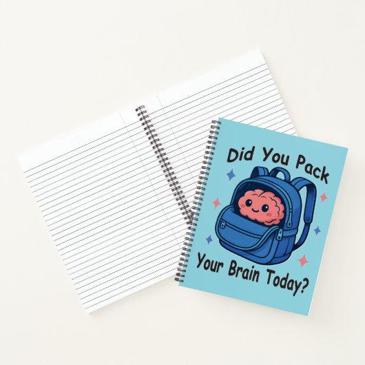 Cute “Did You Pack Your Brain Today?” Brain Pun Notizblock (Innenseite)