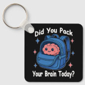 Cute “Did You Pack Your Brain Today?” Brain Pun Schlüsselanhänger (Vorderseite)