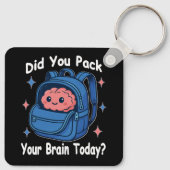 Cute “Did You Pack Your Brain Today?” Brain Pun Schlüsselanhänger (Rückseite)