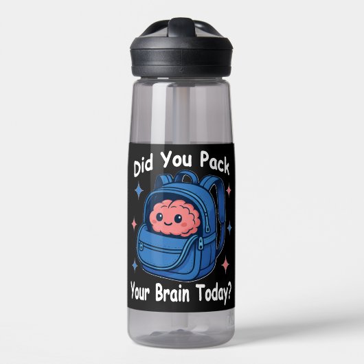 Cute “Did You Pack Your Brain Today?” Brain Pun Trinkflasche (Vorne)