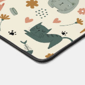 Cute different funny cats seamless pattern schreibtischunterlage (Ecke)