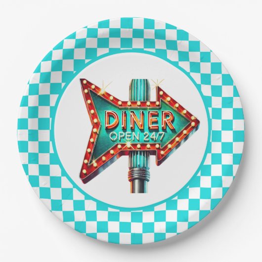 Cute Diner retro party  Pappteller (Vorderseite)