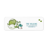 Cute Dino Baby Boy Shower Return Address (Vorne)