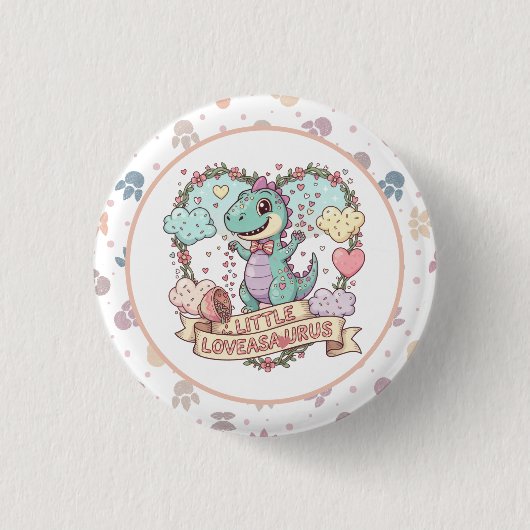 Cute Dino Birthday Party Button (Vorderseite)