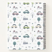 Cute Dino Cars Pattern Notizblock (Rückseite)