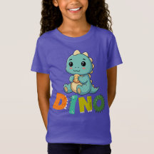 Cute Dino Cookie Lover – Kids Dinosaur T-Shirt Des