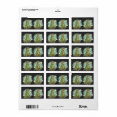 Cute Dino Friend Anime Boy - Green Dinosaur Adressaufkleber (Vorne)