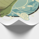 Cute Dino Friend Anime Boy - Green Dinosaur Geschenkpapier (Ecke)
