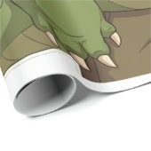 Cute Dino Friend Anime Boy - Green Dinosaur Geschenkpapier (Rolleneckpunkt)