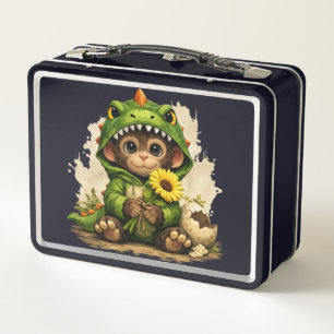 Cute Dino Monkey Kids Lunch Box – Kawaii Animal