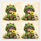 Cute Dino Monkey Pattern Wallpaper Kawaii Tapete (Vorderseite)