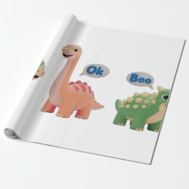 Cute Dino surprise Wrapping Paper Geschenkpapier