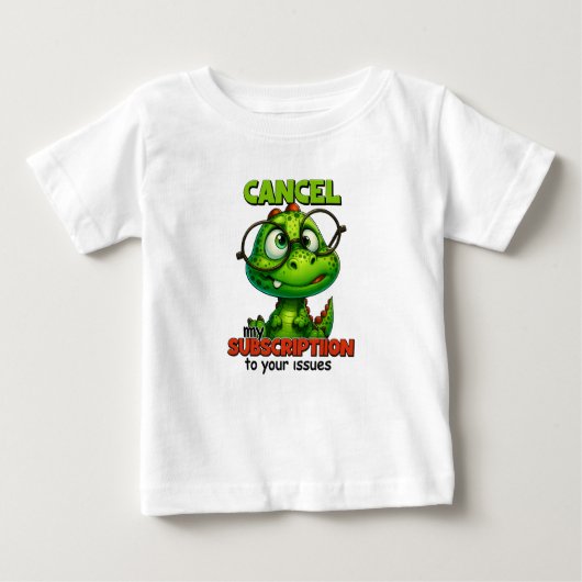 Cute Dino with Glasses Humor Tee – Cancel My Subsc (Vorderseite)