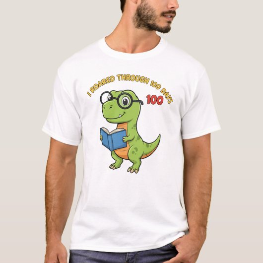 Cute Dinosaur 100 Days of School T-Shirt (Vorderseite)