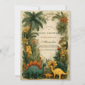 Cute Dinosaur Baby Shower Einladung (Vorderseite)