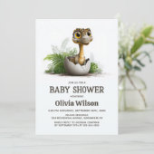 Cute Dinosaur Baby Shower Invitation Einladung (Stehend Vorderseite)