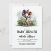Cute Dinosaur Baby Shower Invitation Einladung (Vorderseite)