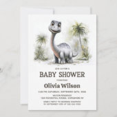 Cute Dinosaur Baby Shower Invitation Einladung (Vorderseite)