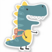 Cute Dinosaur Back to School Sticker (Vorderseite)