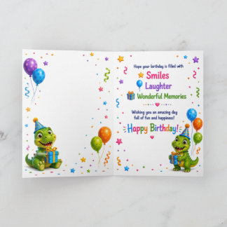Cute Dinosaur Birthday Card for Kids – Happy Birth Karte