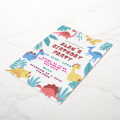 Cute Dinosaur Birthday Invitation Folieneinladung (Gedreht)
