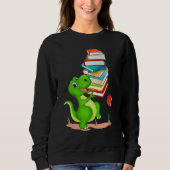 Cute Dinosaur Book Reading For Women Men Sweatshirt (Vorderseite)