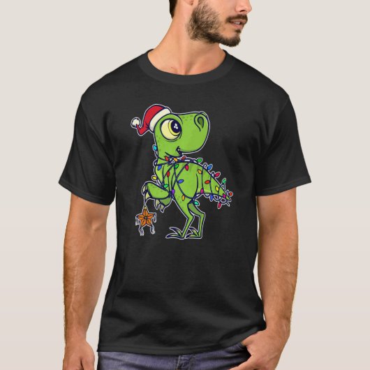 Cute Dinosaur Christmas Eve Decoration Party T-Shirt (Vorderseite)