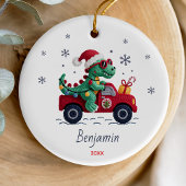Cute dinosaur christmas lights custom keramik ornament