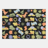 Cute Dinosaur Christmas Wrapping Paper Geschenkpapier Set (Vorderseite 2)