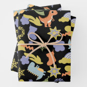 Cute Dinosaur Christmas Wrapping Paper Geschenkpapier Set (Beispiel)