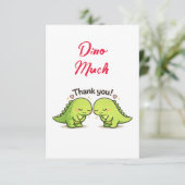 Cute Dinosaur Couple Wedding Thank You Dankeskarte (Stehend Vorderseite)