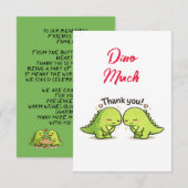 Cute Dinosaur Couple Wedding Thank You Dankeskarte (Vorne/Hinten)