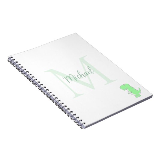 Cute Dinosaur Custom Name Initial  Notizblock (Rechte Seite)