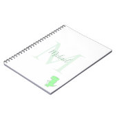 Cute Dinosaur Custom Name Initial Notizblock (Linke Seite)