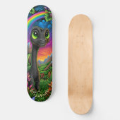 Cute Dinosaur Fantasy Mountains Cool Children Art Skateboard (Vorderseite)