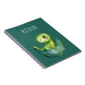 Cute Dinosaur Gender Neutral Watercolor Custom Kid Notizblock (Rechte Seite)
