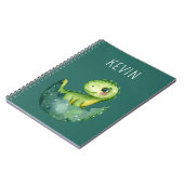 Cute Dinosaur Gender Neutral Watercolor Custom Kid Notizblock (Linke Seite)