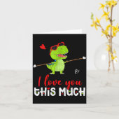 Cute Dinosaur I Love You This Much Valentines Day  Karte (Gelbe Blume)