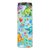 Cute Dinosaur Kids Pattern Thermosbecher (Rückseite)