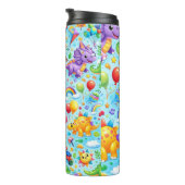 Cute Dinosaur Kids Pattern Thermosbecher (Nach rechts gedreht)