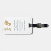 Cute Dinosaur Kids Travel Personalized Cartoon Gepäckanhänger (Rückseite horizontal)