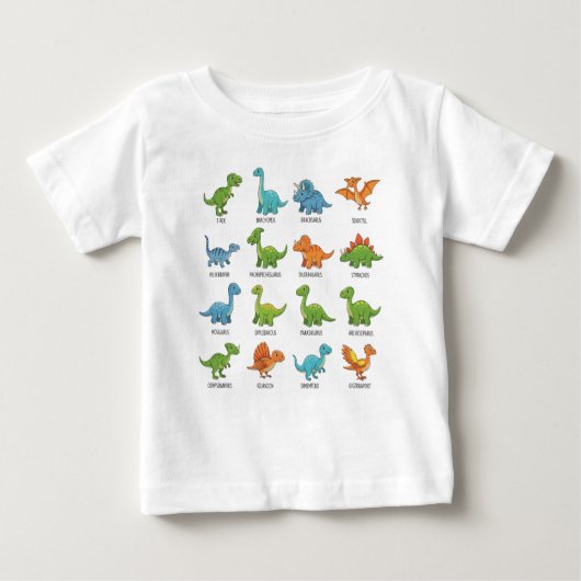 Cute Dinosaur Names Educational  Baby T-shirt (Vorderseite)