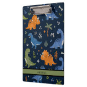 Cute Dinosaur Pattern Colorful  Klemmbrett (Links)