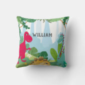 Cute Dinosaur Personalized Name Kids Room Kissen (Rückseite)
