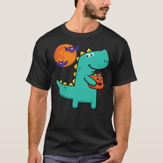 Cute Dinosaur Pumpkin Halloween Tyrannosaurus Todd T-Shirt (Vorderseite)