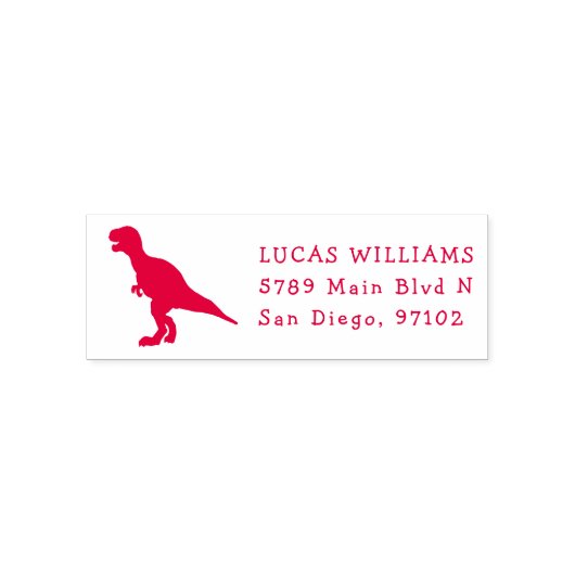 cute dinosaur red silhouette permastempel (Design)